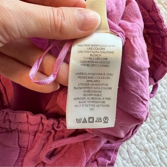 ✨ Free People Mirella Drawstring Shorts Linen Blend Pink Purple Small - Picture 8 of 13